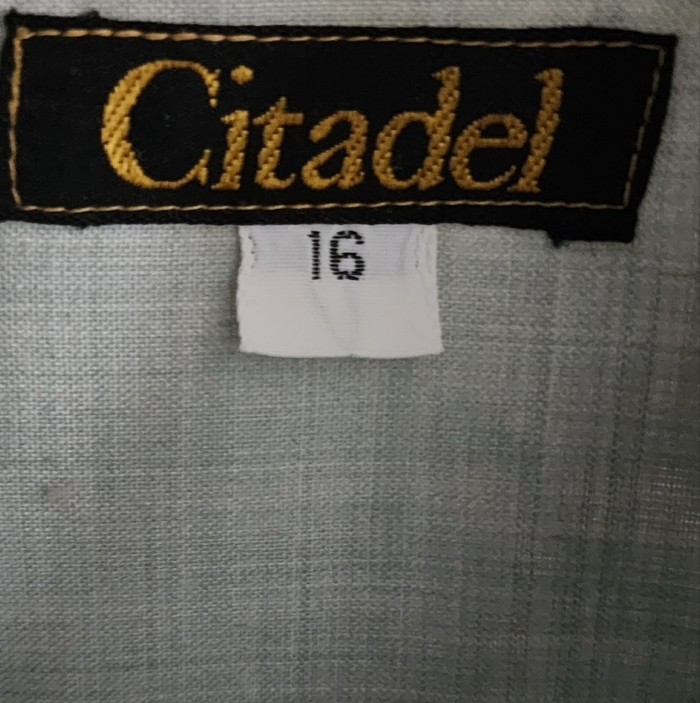 Citadel Vintage USA Military Men's Short Sleeve Wool/Polyester Blend Size 16 - Picture 5 of 12